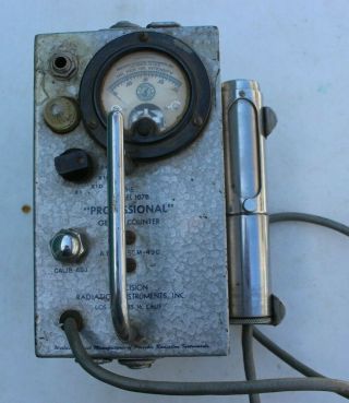 Vintage 1955 Precision Radiation Instruments - Professional Geiger Counter 107b