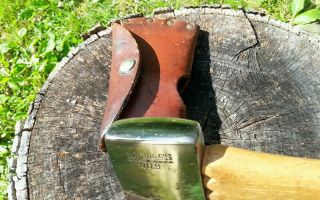 Vintage Marbles NO 9 Hatchet leather sheath - camping axe hatchet 8