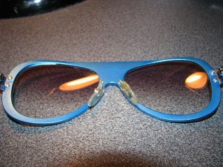 Pierre Cardin VINTAGE Sunglasses RARE ELECTRIC BLUE METAL FRAMES Aluminum Series 5
