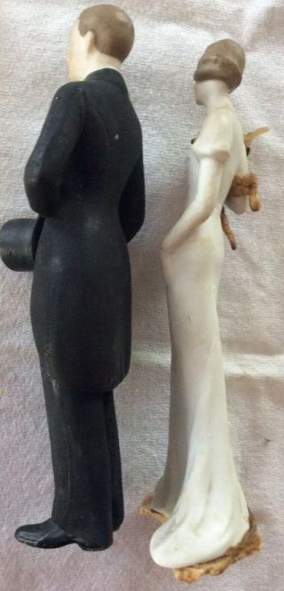 Antique Hertwig German Bisque Porcelain Figurine bride Groom Wedding Cake Topper 7