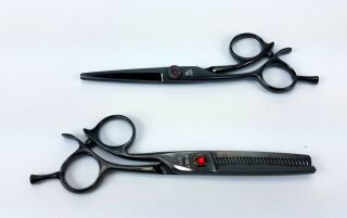 Vintage Black Left Handed " Kamisori " Hair Cutting Shears K - 20l K - 20lt