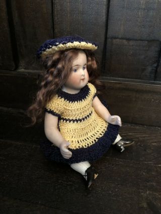 Antique German Rare 5.  25” Bent Knee Seated All Bisque Kestner Doll Mold 30 2