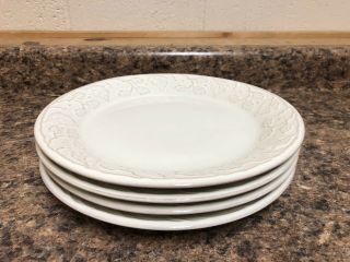 Set Of 4 - Longaberger Vintage Vine Cream Dinner Plates 11 " No Box