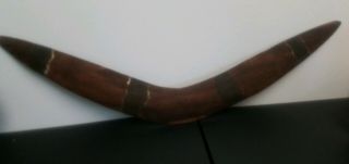 Australian Aboriginal 1955 Boomerang Carved Hand Painted 17.  5 Vintage