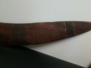 Australian Aboriginal 1955 Boomerang Carved Hand Painted 17.  5 Vintage 4