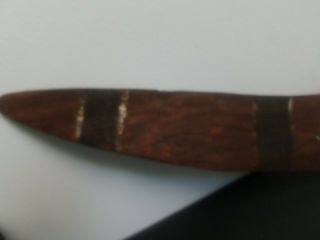 Australian Aboriginal 1955 Boomerang Carved Hand Painted 17.  5 Vintage 7