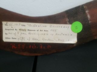 Australian Aboriginal 1955 Boomerang Carved Hand Painted 17.  5 Vintage 8