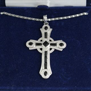 Camrose & Kross Jackie Kennedy (jbk) Celtic Cross Silver Plated Pendant Necklace
