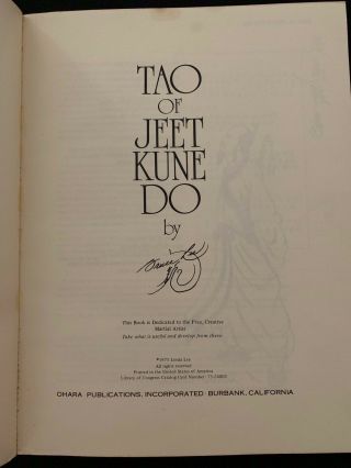 RARE OFFERING Bruce Lee Tao of Jeet Kune Do,  1st print,  HC w/dust jacket 2
