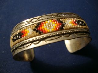 Ultra Rare Native American Sterling Silver Big Chunky Bracelet