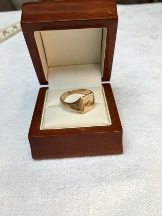 Vintage 1950’s Hallmarked 9ct Gold Gentleman ' s Starburst Diamond Ring 2