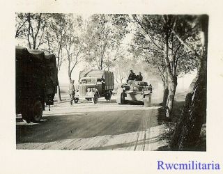 Best German Pzkw.  Iii Panzer Tank Passing Lkw Trucks On Roadway (1)