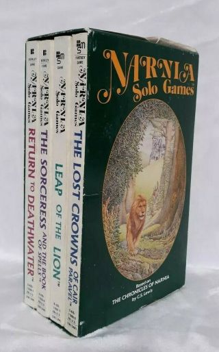 Narnia Solo Games 4 Book Boxed Set 1988 C.  S.  Lewis Vintage Choose Your Adventure 4