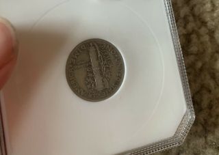 1942/1 Silver Mercury Dime Coin.  In Graded Case 10C Rare Very Fine 4