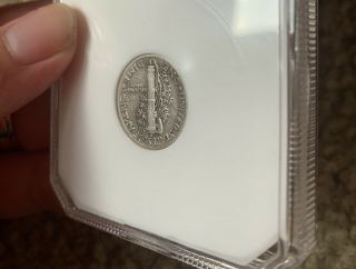 1942/1 Silver Mercury Dime Coin.  In Graded Case 10C Rare Very Fine 6