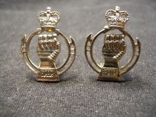 Royal Canadian Armoured Corps Post Ww Ii Collar Badges Q.  73 Rcac R.  C.  A.  C Canada