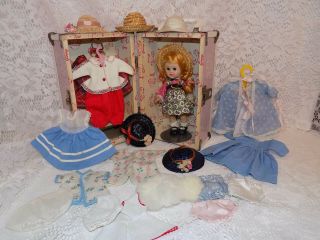 Vintage 1956 Slw Vogue Ginny Doll Trunk And Clothes 44 Tiny Miss