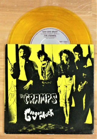Extremely Rare The Cramps Googoo Muck 7 " Vinyl Record Signed Lux & Ivy