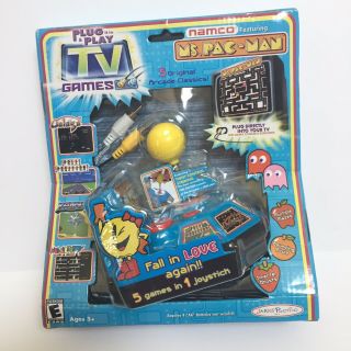 Vintage Jakks Pacific Namco Ms.  Pac - Man Plug And Play Tv Game Boxed