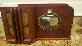 Vintage 1937 Majestic Tube Radio Model 86 Wooden Shell For Display Restoration