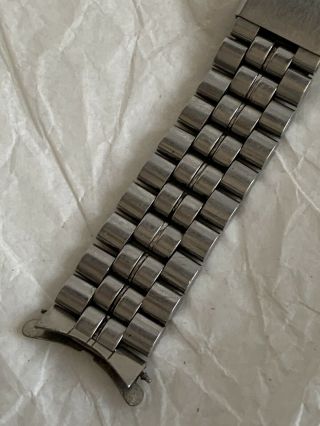 Vintage 1971 Bulova Accutron 18mm STAINLESS Watch Band Heavy Deployment Clasp 5