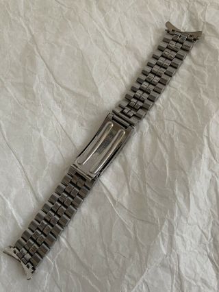 Vintage 1971 Bulova Accutron 18mm STAINLESS Watch Band Heavy Deployment Clasp 7