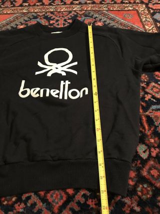 Vintage Benetton Spellout Sweatshirt Small Black Rare 80s 5