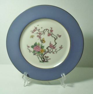 8 Lenox Ming Birds 10 - 1/2 " Dinner Plates - Blue Band,  Gold Trim Rare