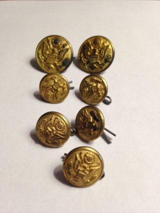 Military Buttons - 2 Sizes 7total - Handy Button Mach Co Chicago