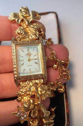 Vintage Jewellery Stunning Kirks Folly Angels & Stars Crystal Watch -