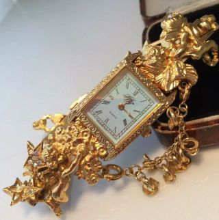 vintage jewellery stunning kirks folly angels & stars crystal watch - 2