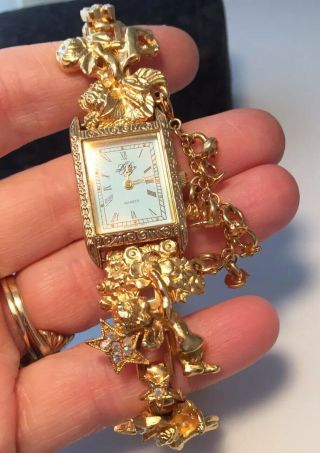 vintage jewellery stunning kirks folly angels & stars crystal watch - 4