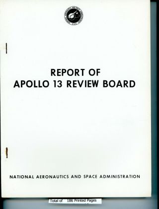 Rare Vintage 1970 Nasa Apollo 13 Final Accident Report Of Review Board