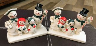 Vintage Holt Howard ? Christmas Snowman Family Candleholders Japan 1950s