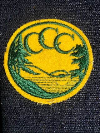 Ww2 Vintage Ccc Civilian Conservation Corps Woolie Felt Patch