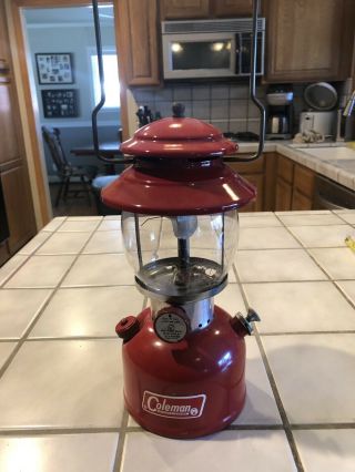 Vintage Red Coleman Lantern Model 200a W/ Box - Date Code 10 - 66