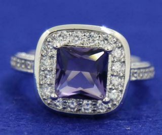 Vintage 3.  24ct Natural Tanzanite Ring 14k Solid White Gold Engagement Jewelry 8