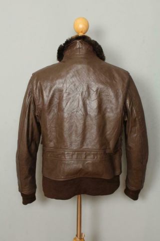 Vtg 1975 Brill Bros G - 1 US NAVY Goatskin Flight Leather Jacket Size 38/40 2