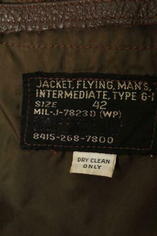 Vtg 1975 Brill Bros G - 1 US NAVY Goatskin Flight Leather Jacket Size 38/40 5