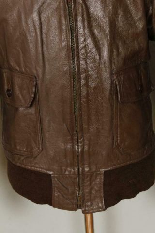 Vtg 1975 Brill Bros G - 1 US NAVY Goatskin Flight Leather Jacket Size 38/40 7
