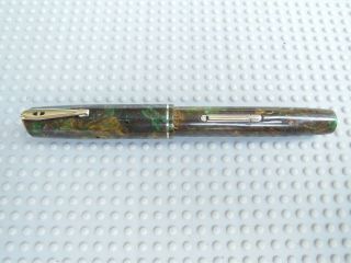 VINTAGE JADE GREEN/BROWN WATERMAN ' S no.  92V FOUNTAIN PEN 2