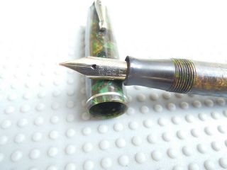 VINTAGE JADE GREEN/BROWN WATERMAN ' S no.  92V FOUNTAIN PEN 4