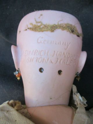 Antique German Heinrich Handwerck SImon Halbig 3 Bisque Head Girl Doll 3