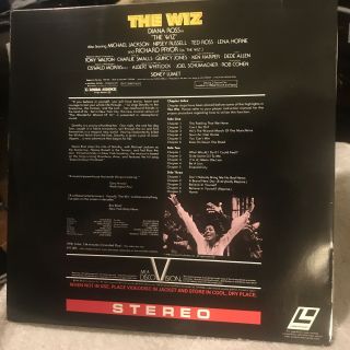 THE WIZ Michael Jackson Diana Ross DiscoVision Laserdisc Movie VTG Date 1978 B2 7