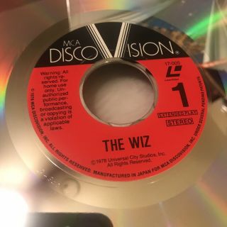 THE WIZ Michael Jackson Diana Ross DiscoVision Laserdisc Movie VTG Date 1978 B2 8