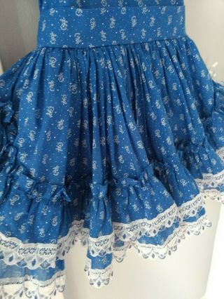 Vintage Blue Floral Twirl Dress Full Circle Unbranded Like Martha ' s miniatures 4 3