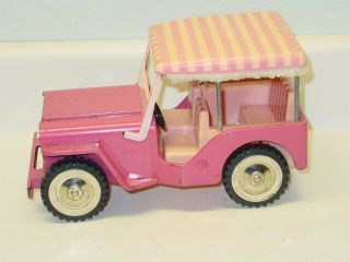 Vintage Tonka Pink Beach Surrey Jeep,  Truck,  Pressed Steel Toy Vehicle