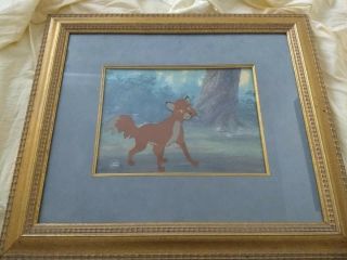 Rare Disney Fox And The Hound Film Animation Cel Framed With