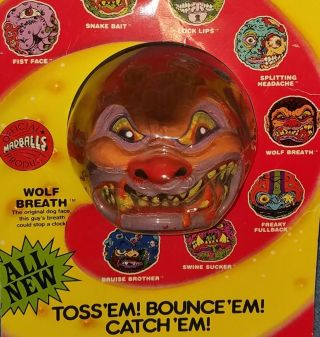 Vintage Amtoy 1986 " Madballs " Wolf Breath Nos Toy Ball Wolfman