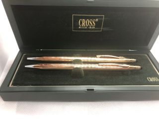 Cross 14k Gold Ballpoint Pen & Pencil Made In Usa Vintage 150105